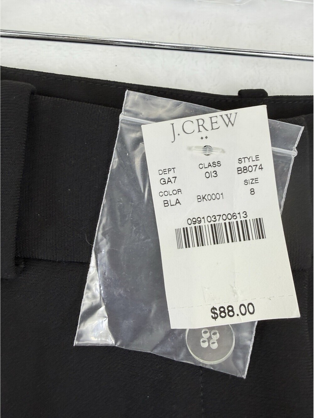 J Crew Crop Pants Women 8 Black Pleated Cropped High Rise New NWT
